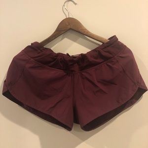 Lululemon Speed Up Short 2.5” in burgundy